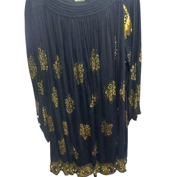 Vintage Bali Chic 2 Piece Embellished Gold Pearls Maxi Skirt Top Set OS - Picture 4 of 9